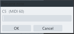 The Rename note dialog
