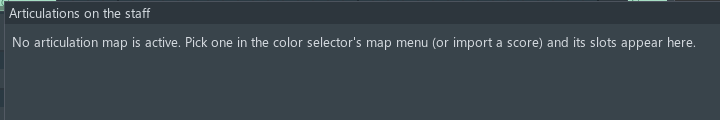 The Articulations on the staff window, with no map active